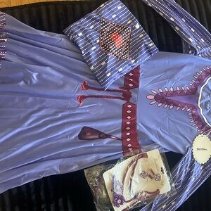 Purple and Red Patterned Dress